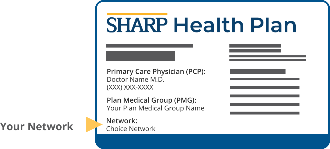 Sharp Health Plan ID Card - Plan network