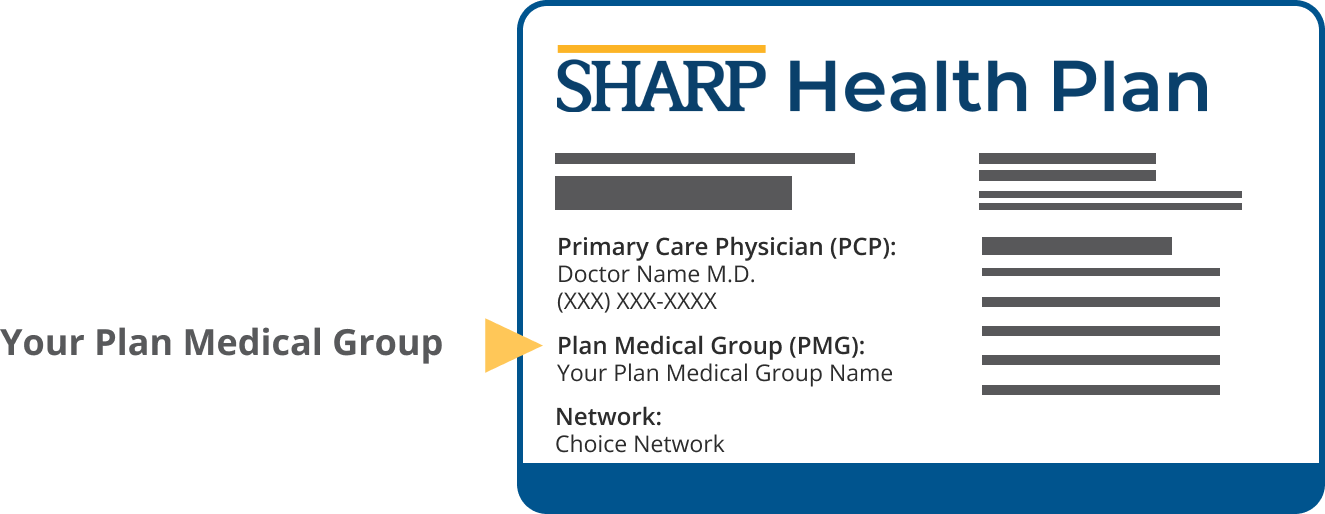 Sharp Health Plan ID Card - Plan medical group