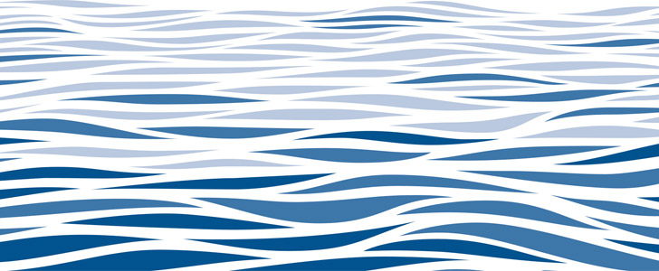 Graphic illustration of blue waves