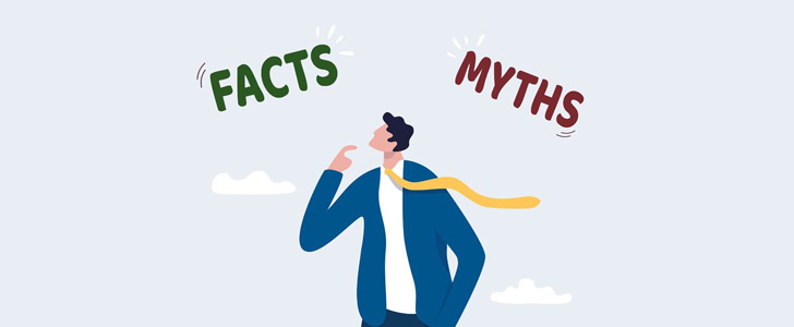 Facts versus myths graphic illustration